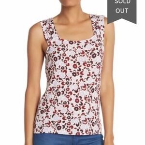 14TH & Union pink burgundy floral sleeveless top M